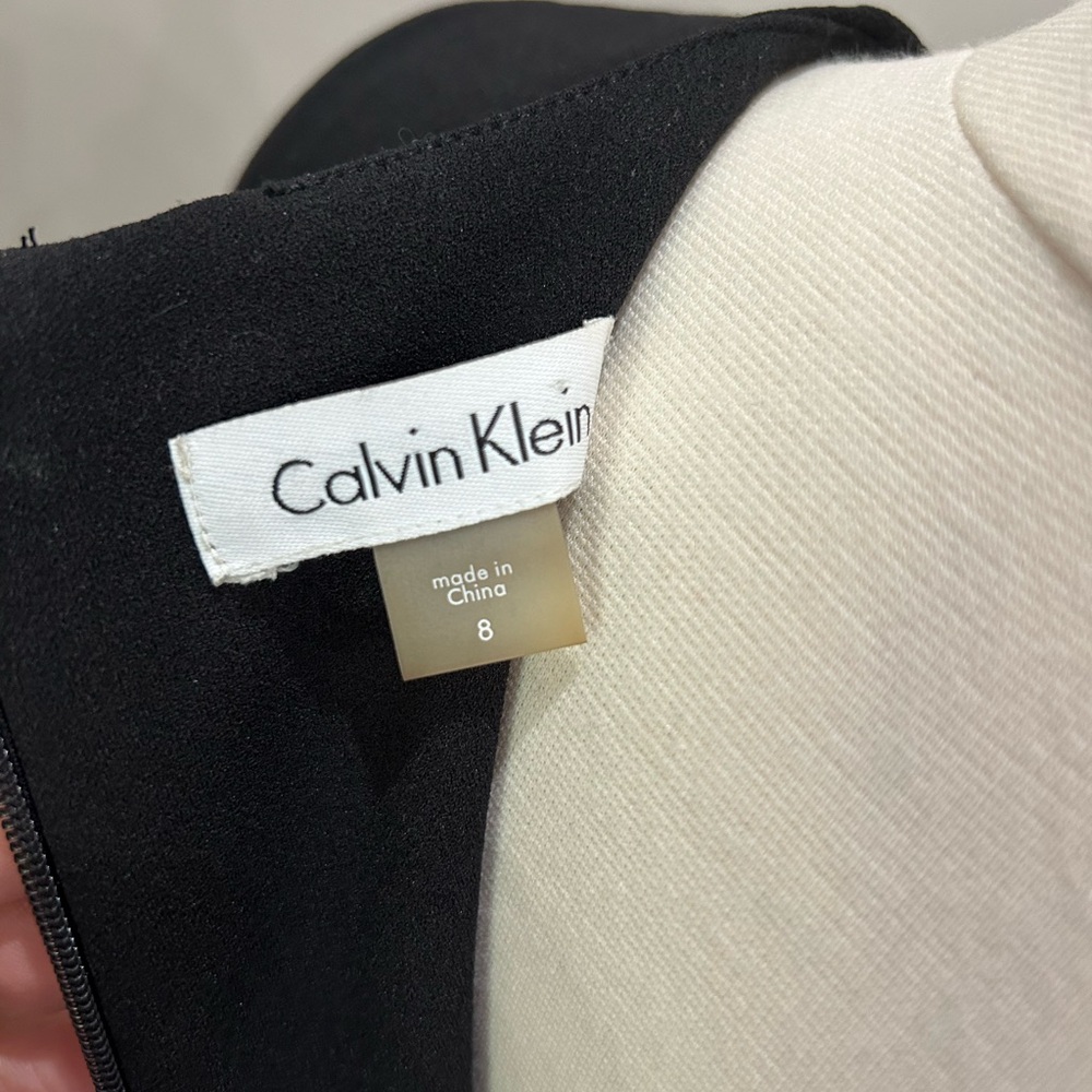 Calvin Klein Black Sleeveless V-Neck Midi Dress - Picture 7 of 8